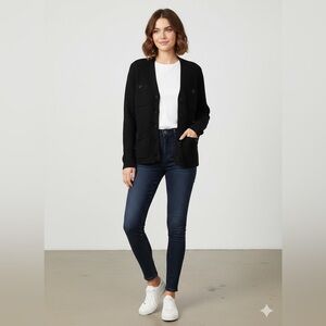 Lauren Ralph Lauren Black Button-Up Women’s Sweater Cardigan Size M